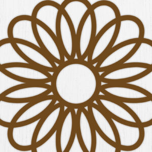 Intra απο ξύλο plywood  Χρώμα wenge 3mm-4mm πάχος - Σκουλαρίκια λουλουδιών Σχέδιο 4 Δίασταση 3x3 cm INTRAFABR-104396477