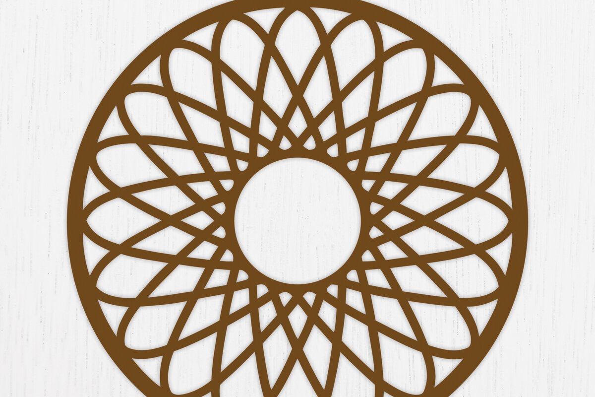 Intra απο ξύλο plywood  Χρώμα wenge 3mm-4mm πάχος - Σκουλαρίκια λουλουδιών Σχέδιο 5 Δίασταση 3x3 cm INTRAFABR-104396524