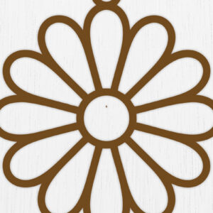 Intra απο ξύλο plywood  Χρώμα wenge 3mm-4mm πάχος - Σκουλαρίκια λουλουδιών Σχέδιο 6 Δίασταση 3x3 cm INTRAFABR-104396574