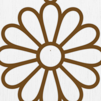 Intra απο ξύλο plywood Χρώμα wenge 3mm-4mm πάχος - Σκουλαρίκια λουλουδιών Σχέδιο 6 Δίασταση 3x3 cm INTRAFABR-104396574 - Image 1