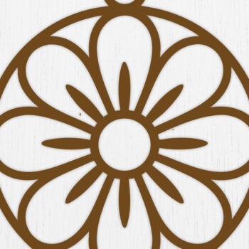 Intra απο ξύλο plywood Χρώμα wenge 3mm-4mm πάχος - Σκουλαρίκια λουλουδιών Σχέδιο 7 Δίασταση 3x3 cm INTRAFABR-104396643 - Image 1