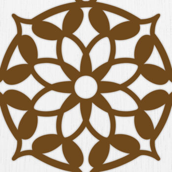 Intra απο ξύλο plywood Χρώμα wenge 3mm-4mm πάχος - Σκουλαρίκια λουλουδιών Σχέδιο 8 Δίασταση 3x3 cm INTRAFABR-104396697 - Image 1