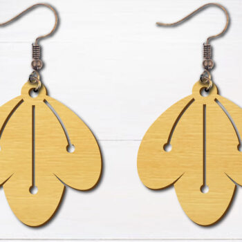 Intra απο ξύλο plywood Χρώμα wenge 3mm-4mm πάχος - Σκουλαρίκια λουλουδιών κομμένα με λέιζερ Δίασταση 3x3 cm INTRAFABR-104396871 - Image 1