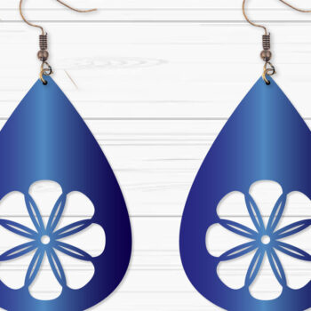 Intra απο ξύλο plywood Χρώμα wenge 3mm-4mm πάχος - Σκουλαρίκια με λουλούδια Δίασταση 3x3 cm INTRAFABR-104396905 - Image 1