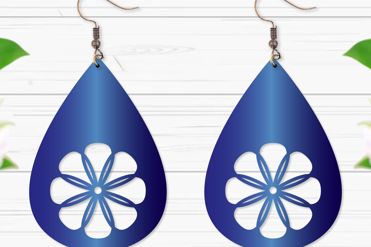 Intra απο ξύλο plywood  Χρώμα wenge 3mm-4mm πάχος - Σκουλαρίκια με λουλούδια Δίασταση 3x3 cm INTRAFABR-104396905