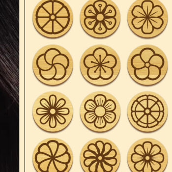 Intra απο ξύλο plywood Χρώμα wenge 3mm-4mm πάχος - Σκουλαρίκια λουλουδιών Πακέτο κοπής με μαγνήτη λέιζερ Δίασταση 3x3 cm INTRAFABR-103321375 - Image 1