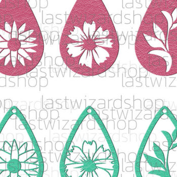 Intra απο ξύλο plywood Χρώμα wenge 3mm-4mm πάχος - Σκουλαρίκια λουλουδιών , floral συνθετικό δέρμα Δίασταση 3x3 cm INTRAFABR-103396794 - Image 1