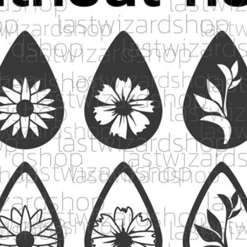 Intra απο ξύλο plywood Χρώμα wenge 3mm-4mm πάχος - Σκουλαρίκια λουλουδιών , floral συνθετικό δέρμα Δίασταση 3x3 cm INTRAFABR-103396794 - Image 3