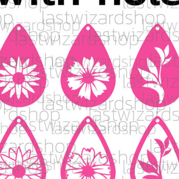 Intra απο ξύλο plywood Χρώμα wenge 3mm-4mm πάχος - Σκουλαρίκια λουλουδιών , floral συνθετικό δέρμα Δίασταση 3x3 cm INTRAFABR-103396794 - Image 4