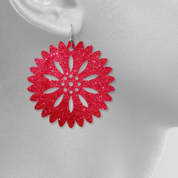 Intra απο ξύλο plywood  Χρώμα wenge 3mm-4mm πάχος - Σκουλαρίκια λουλουδιών , Αρχεία Laser Δίασταση 3x3 cm INTRAFABR-103396847 - Image 3