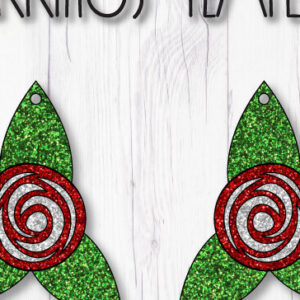 Intra απο ξύλο plywood  Χρώμα wenge 3mm-4mm πάχος - Πρότυπο σκουλαρίκια λουλουδιών Δίασταση 3x3 cm INTRAFABR-103396949