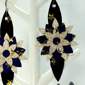 Intra απο ξύλο plywood Χρώμα wenge 3mm-4mm πάχος - Πρότυπο σκουλαρίκια λουλουδιών Δίασταση 3x3 cm INTRAFABR-103396988 - Image 2