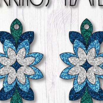 Intra απο ξύλο plywood Χρώμα wenge 3mm-4mm πάχος - Πρότυπο σκουλαρίκια λουλουδιών Δίασταση 3x3 cm INTRAFABR-103397056 - Image 1