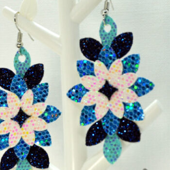 Intra απο ξύλο plywood Χρώμα wenge 3mm-4mm πάχος - Πρότυπο σκουλαρίκια λουλουδιών Δίασταση 3x3 cm INTRAFABR-103397056 - Image 2