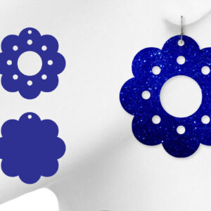 Intra απο ξύλο plywood  Χρώμα wenge 3mm-4mm πάχος - Σκουλαρίκια λουλουδιών Δίασταση 3x3 cm INTRAFABR-103397083