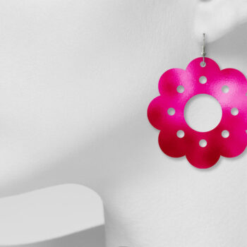 Intra απο ξύλο plywood Χρώμα wenge 3mm-4mm πάχος - Σκουλαρίκια λουλουδιών Δίασταση 3x3 cm INTRAFABR-103397083 - Image 3