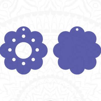 Intra απο ξύλο plywood Χρώμα wenge 3mm-4mm πάχος - Σκουλαρίκια λουλουδιών Δίασταση 3x3 cm INTRAFABR-103397083 - Image 4