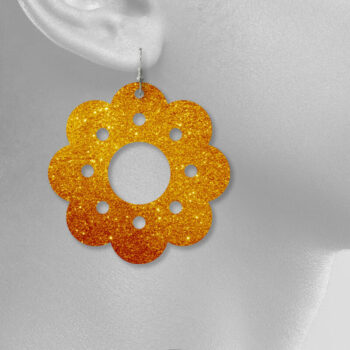 Intra απο ξύλο plywood Χρώμα wenge 3mm-4mm πάχος - Σκουλαρίκια λουλουδιών Δίασταση 3x3 cm INTRAFABR-103397083 - Image 5