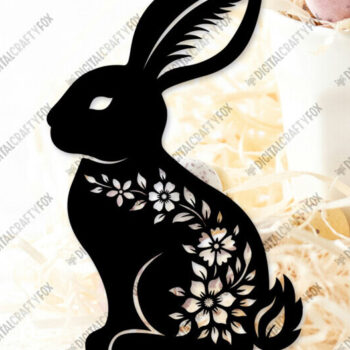 Intra απο ξύλο plywood  Χρώμα wenge 3mm-4mm πάχος - Λουλούδι πασχαλινό λαγουδάκι στολίδι Δίασταση 6x6 cm INTRAFABR-103321409 - Image 2