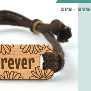 Intra απο ξύλο plywood  Χρώμα wenge 3mm-4mm πάχος - Βραχιόλι Flower Forever Δίασταση 4x4 cm INTRAFABR-103397506