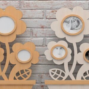 Intra απο ξύλο plywood  Χρώμα wenge 3mm-4mm πάχος - Κορνίζα λουλουδιών διανυσματικά κομμένα αρχεία με λέιζερ Δίασταση 20x25 cm INTRAFABR-103397590