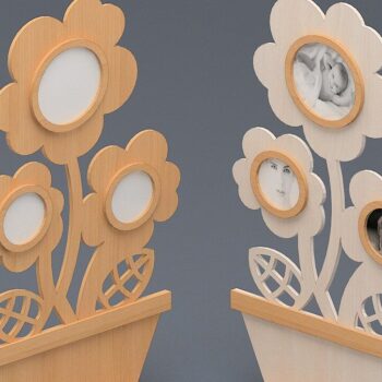 Intra απο ξύλο plywood  Χρώμα wenge 3mm-4mm πάχος - Κορνίζα λουλουδιών διανυσματικά κομμένα αρχεία με λέιζερ Δίασταση 20x25 cm INTRAFABR-103397590 - Image 2