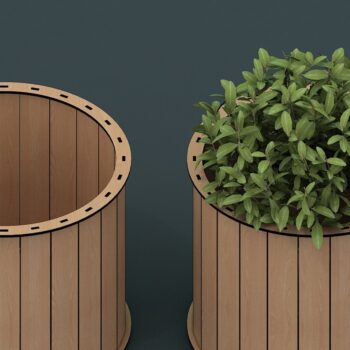 Intra απο ξύλο plywood Χρώμα wenge 3mm-4mm πάχος - Καλάθι λουλουδιών & δώρων Δίασταση 30x20 cm INTRAFABR-103397636 - Image 1