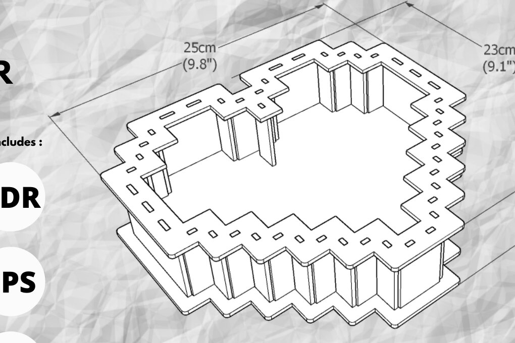 Intra απο ξύλο plywood  Χρώμα wenge 3mm-4mm πάχος - Flower Gift Box, Files Δίασταση 15x15 cm INTRAFABR-103397684