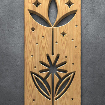 Intra απο ξύλο plywood  Χρώμα wenge 3mm-4mm πάχος - κοπής με λέιζερ κιθάρας λουλουδιών Δίασταση 3600x5400 cm INTRAFABR-103843883 - Image 4