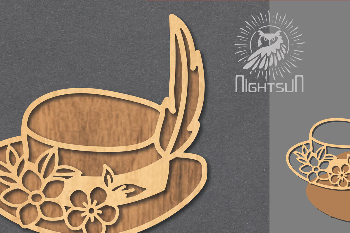 Intra απο ξύλο plywood  Χρώμα wenge 3mm-4mm πάχος - Διακόσμηση με κομμένο λέιζερ καπέλο λουλουδιών 6 Δίασταση 20x20 cm INTRAFABR-103843445