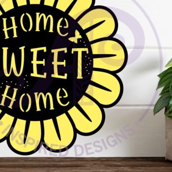Intra απο ξύλο plywood Χρώμα wenge 3mm-4mm πάχος - Flower Home Sweet Home Wall Art Σημάδι Δίασταση 40x50 cm INTRAFABR-25883401 - Image 2