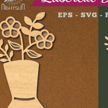 Intra απο ξύλο plywood Χρώμα wenge 3mm-4mm πάχος - Λουλούδι σε μπότες Διακόσμηση με 2 Δίασταση 20x20 cm INTRAFABR-118731766 - Image 1