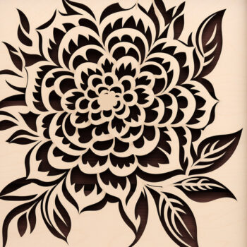 Intra απο ξύλο plywood  Χρώμα wenge 3mm-4mm πάχος - Λουλούδι σε πλαίσιο Διακόσμηση τοίχου Πακέτο Δίασταση 4x4 cm INTRAFABR-37387144 - Image 4