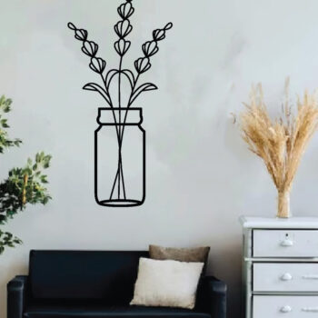 Intra απο ξύλο plywood  Χρώμα wenge 3mm-4mm πάχος - Λουλούδι σε βάζο διακόσμηση τοίχου, Laser Δίασταση 40x50 cm INTRAFABR-37387168 - Image 2