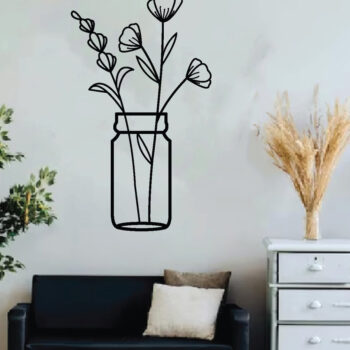 Intra απο ξύλο plywood  Χρώμα wenge 3mm-4mm πάχος - Λουλούδι σε βάζο διακόσμηση τοίχου, Laser Δίασταση 40x50 cm INTRAFABR-37387182 - Image 2