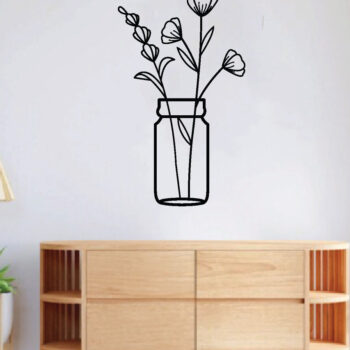 Intra απο ξύλο plywood  Χρώμα wenge 3mm-4mm πάχος - Λουλούδι σε βάζο διακόσμηση τοίχου, Laser Δίασταση 40x50 cm INTRAFABR-37387182 - Image 3