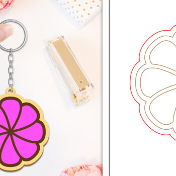 Intra απο ξύλο plywood  Χρώμα wenge 3mm-4mm πάχος - Μπρελόκ Λουλούδι Κοπή Laser | Μπρελόκ Δίασταση 4x4 cm INTRAFABR-36544309 - Image 1