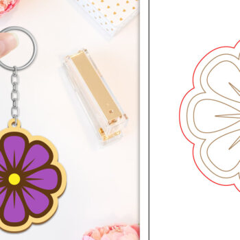 Intra απο ξύλο plywood  Χρώμα wenge 3mm-4mm πάχος - Μπρελόκ Λουλούδι Κοπή Laser | Μπρελόκ Δίασταση 4x4 cm INTRAFABR-37283198 - Image 1