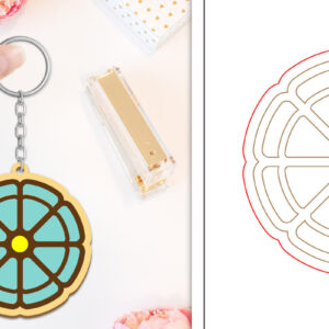 Intra απο ξύλο plywood  Χρώμα wenge 3mm-4mm πάχος - Μπρελόκ Λουλούδι Κοπή Laser | Μπρελόκ Δίασταση 4x4 cm INTRAFABR-37283226