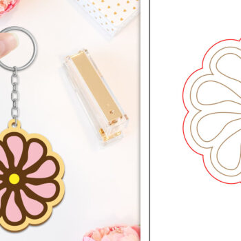 Intra απο ξύλο plywood  Χρώμα wenge 3mm-4mm πάχος - Μπρελόκ Λουλούδι Κοπή Laser | Μπρελόκ Δίασταση 4x4 cm INTRAFABR-89618577 - Image 1