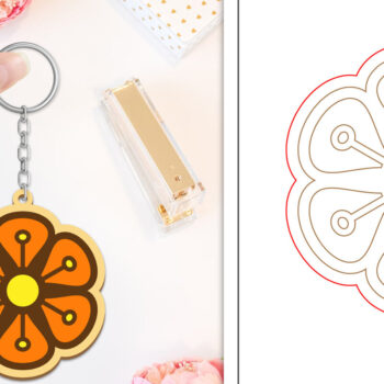 Intra απο ξύλο plywood  Χρώμα wenge 3mm-4mm πάχος - Μπρελόκ Λουλούδι Κοπή Laser | Μπρελόκ Δίασταση 4x4 cm INTRAFABR-34816143 - Image 1