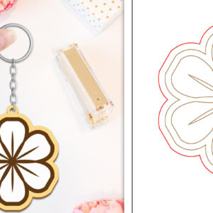 Intra απο ξύλο plywood  Χρώμα wenge 3mm-4mm πάχος - Μπρελόκ Λουλούδι Κοπή Laser | Μπρελόκ Δίασταση 4x4 cm INTRAFABR-13357653