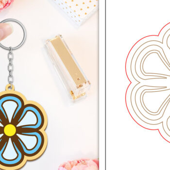 Intra απο ξύλο plywood  Χρώμα wenge 3mm-4mm πάχος - Μπρελόκ Λουλούδι Κοπή Laser | Μπρελόκ Δίασταση 4x4 cm INTRAFABR-38078690 - Image 1