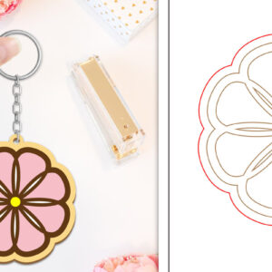 Intra απο ξύλο plywood  Χρώμα wenge 3mm-4mm πάχος - Μπρελόκ Λουλούδι Κοπή Laser | Μπρελόκ Δίασταση 4x4 cm INTRAFABR-123747808