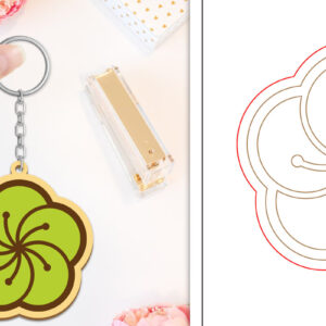 Intra απο ξύλο plywood  Χρώμα wenge 3mm-4mm πάχος - Μπρελόκ Λουλούδι Κοπή Laser | Μπρελόκ Δίασταση 4x4 cm INTRAFABR-123747819