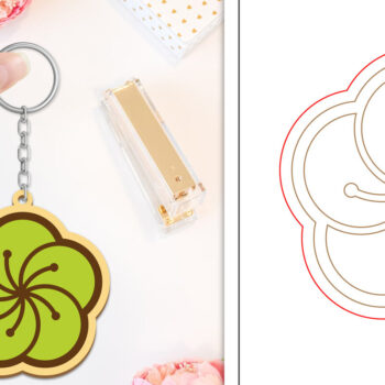 Intra απο ξύλο plywood  Χρώμα wenge 3mm-4mm πάχος - Μπρελόκ Λουλούδι Κοπή Laser | Μπρελόκ Δίασταση 4x4 cm INTRAFABR-123747819 - Image 1