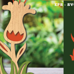 Intra απο ξύλο plywood  Χρώμα wenge 3mm-4mm πάχος - Διακόσμηση με κομμένα λέιζερ λουλουδιών 6 Δίασταση 20x20 cm INTRAFABR-104049752