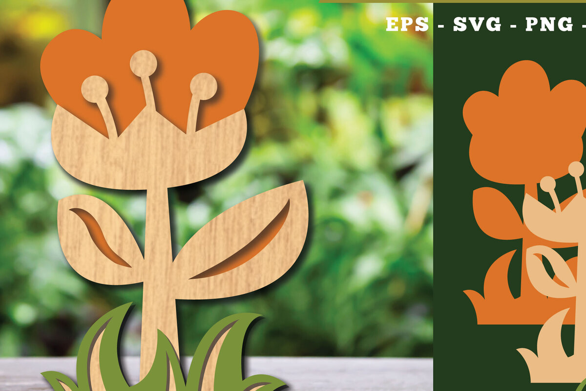 Intra απο ξύλο plywood  Χρώμα wenge 3mm-4mm πάχος - Διακόσμηση με κομμένα λέιζερ λουλουδιών 8 Δίασταση 20x20 cm INTRAFABR-104050355