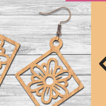 Intra απο ξύλο plywood Χρώμα wenge 3mm-4mm πάχος - Σκουλαρίκια κομμένα με λέιζερ λουλουδιών 1 Δίασταση 3x3 cm INTRAFABR-104049855 - Image 1