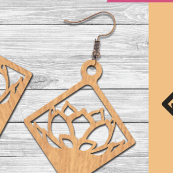 Intra απο ξύλο plywood  Χρώμα wenge 3mm-4mm πάχος - Σκουλαρίκια κομμένα με λέιζερ λουλουδιών 10 Δίασταση 3x3 cm INTRAFABR-104049877 - Image 1